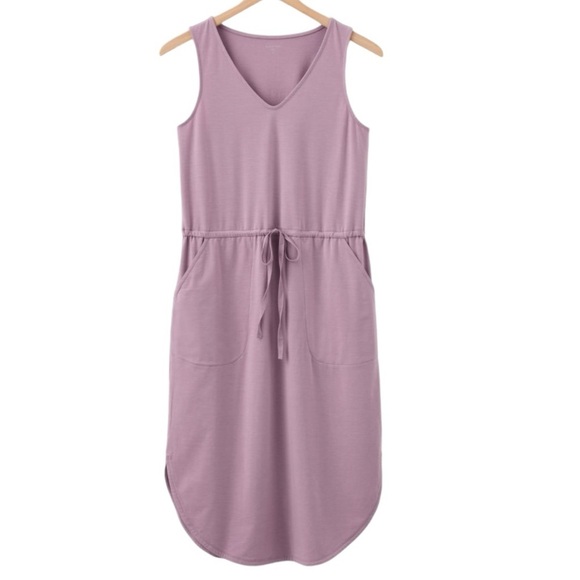 Garnet Hill Recycled Easy Jersey Knit Tank Dress S  Lilac Casual Everyday Dress - Picture 1 of 6